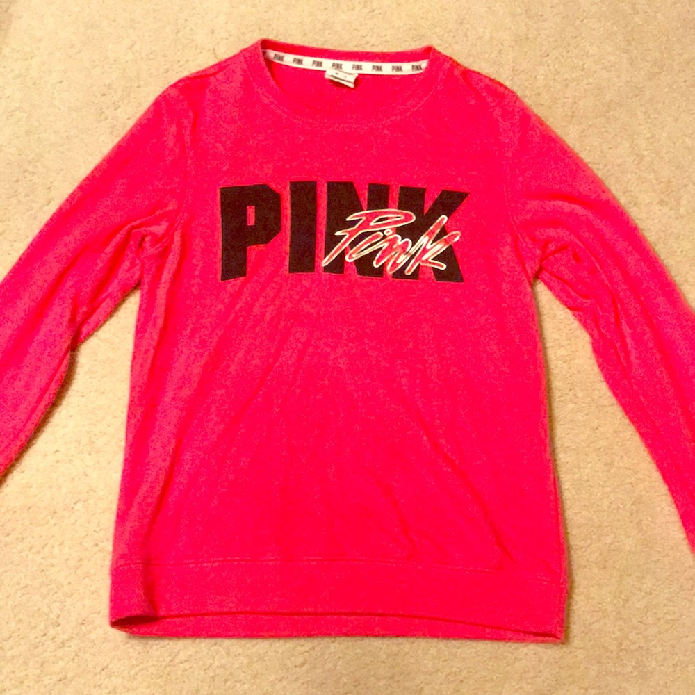 PINK keyhole crew neck